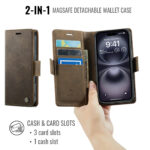 Solidenz 2-in-1 MagSafe Wallet Case voor iPhone 16 – Bruin - 7