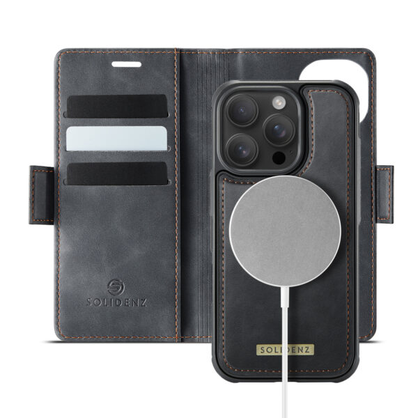 Solidenz 2-in-1 MagSafe Wallet Case voor iPhone 16 Pro Max - Zwart