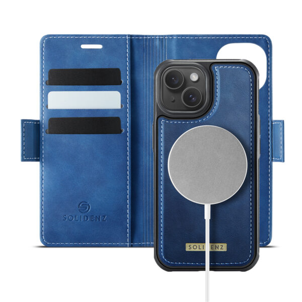 Solidenz 2-in-1 MagSafe Wallet Case voor iPhone 15 Plus - Blauw