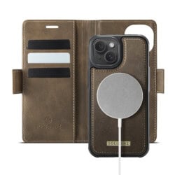 Solidenz 2-in-1 MagSafe Wallet Case voor iPhone 15 - Bruin