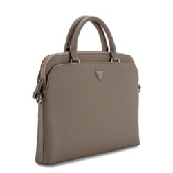 Guess PU Grained Triangle Logo Laptoptas voor 15 en 16 inch - Bruin