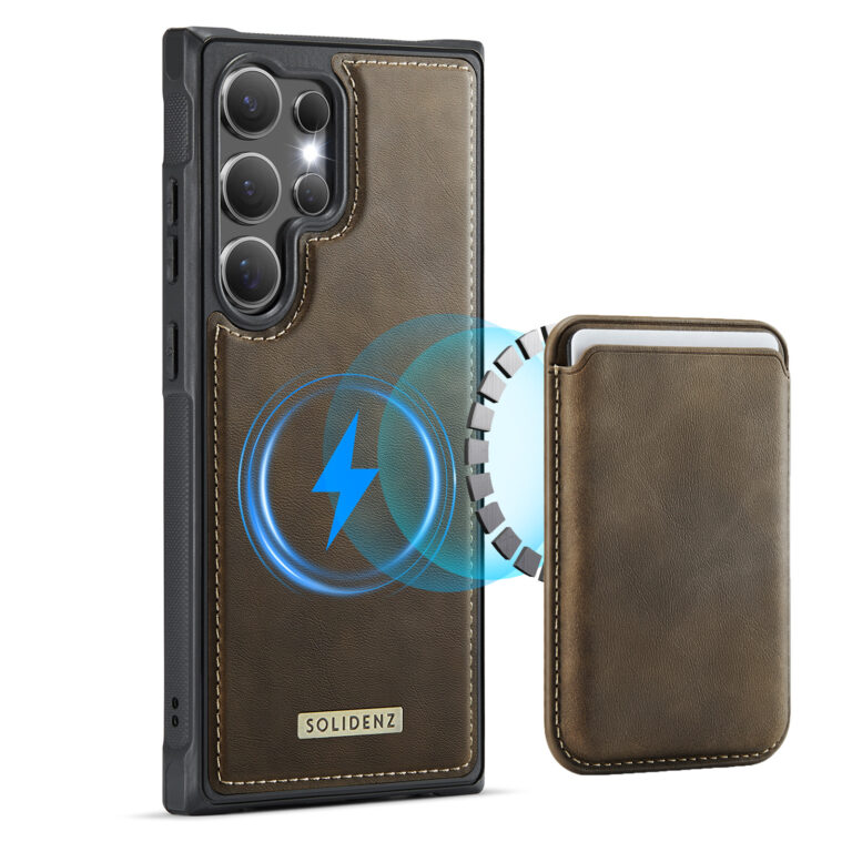Solidenz MagSafe Wallet Backcover voor Samsung Galaxy S24 Ultra - Bruin