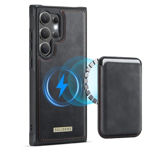 Solidenz MagSafe Wallet Backcover voor Samsung Galaxy S24 Ultra - Zwart