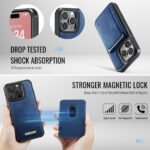 Solidenz MagSafe Wallet Backcover voor iPhone 15 Pro – Blauw - 4