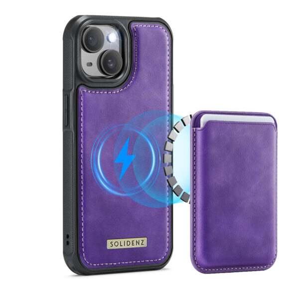 Solidenz MagSafe Wallet Backcover voor iPhone 15 - Paars