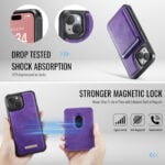 Solidenz MagSafe Wallet Backcover voor iPhone 15 – Paars - 4
