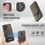 Solidenz MagSafe Wallet Backcover voor iPhone 16 – Bruin - 4