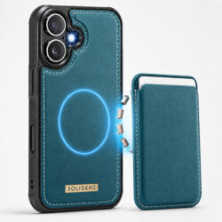 Solidenz MagSafe Wallet Backcover voor iPhone 16 - Blauw