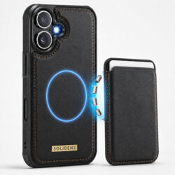 Solidenz MagSafe Wallet Backcover voor iPhone 16 - Zwart