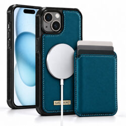 Solidenz MagSafe Wallet Backcover voor iPhone 15 - Blauw