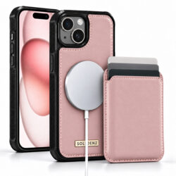 Solidenz MagSafe Wallet Backcover voor iPhone 15 - Roze
