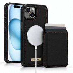 Solidenz MagSafe Wallet Backcover voor iPhone 15 - Zwart