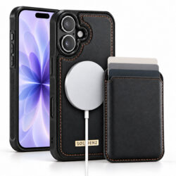 Solidenz MagSafe Wallet Backcover voor iPhone 16 Plus - Zwart