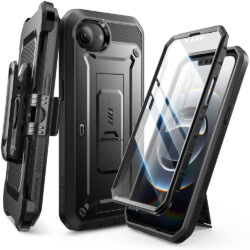 Supcase 360 Backcase hoesje met screenprotector iPhone 17e / 16e - Zwart