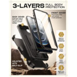 Supcase 360 Backcase hoesje met screenprotector iPhone 17e / 16e – Zwart - 5