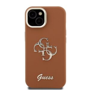 Guess 4G Logo met Camerastand functie iPhone 14 hoesje – Bruin - 2