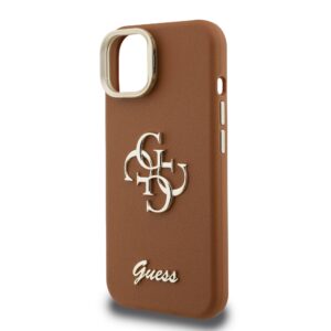Guess 4G Logo met Camerastand functie iPhone 14 hoesje – Bruin - 4