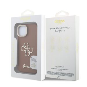 Guess 4G Logo met Camerastand functie iPhone 14 hoesje – Bruin - 6