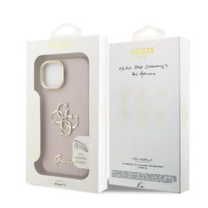 Guess 4G Logo met Camerastand functie iPhone 14 hoesje – Roze - 6