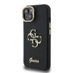 Guess 4G Logo met Camerastand functie iPhone 14 hoesje – Zwart - 1