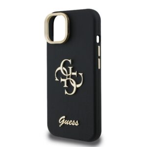 Guess 4G Logo met Camerastand functie iPhone 15 hoesje – Zwart - 4