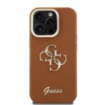 Guess 4G Logo met Camerastand functie iPhone 15 Pro hoesje – Bruin - 2