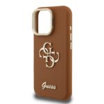 Guess 4G Logo met Camerastand functie iPhone 15 Pro hoesje – Bruin - 4