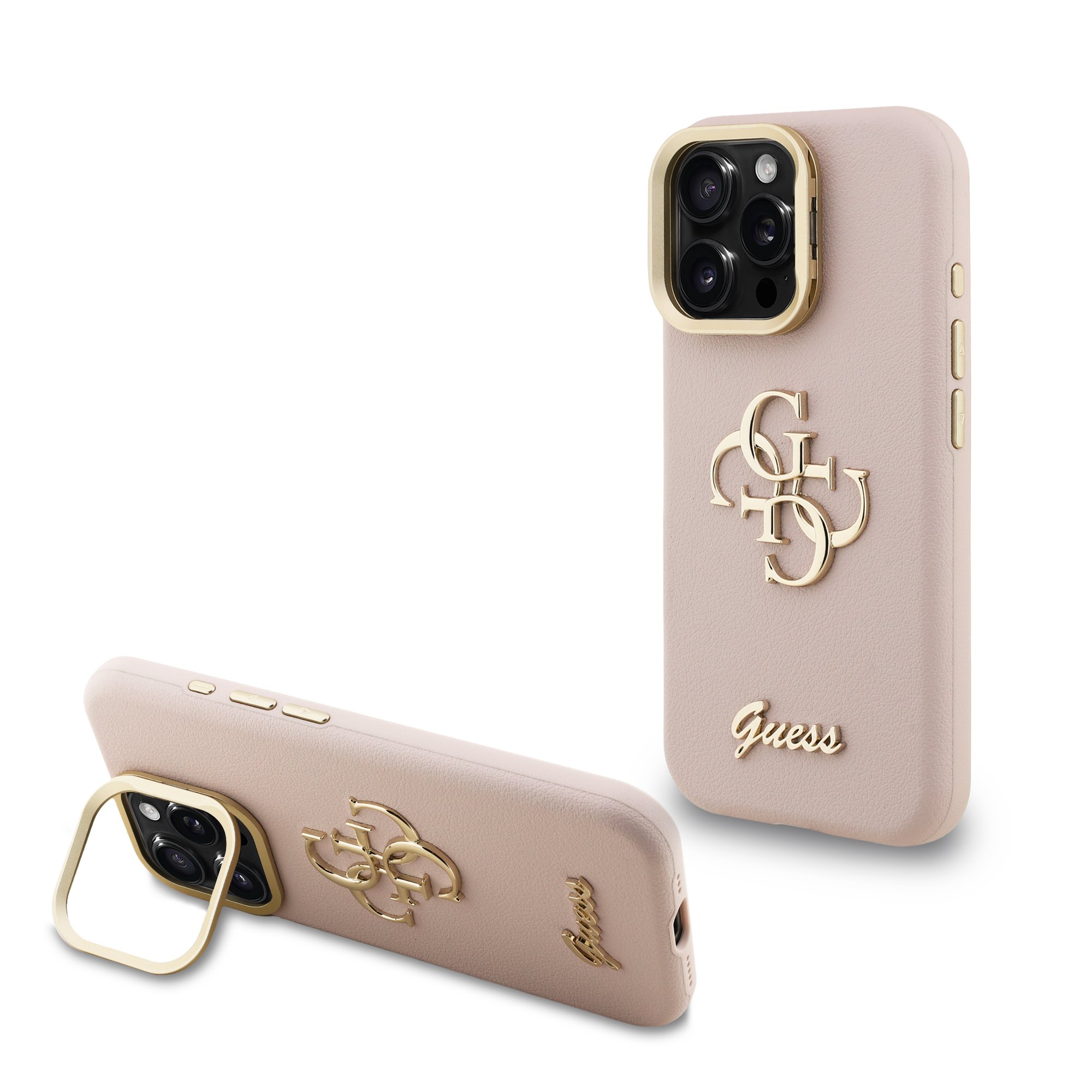 Guess 4G Logo met Camerastand functie iPhone 15 Pro Max hoesje – Roze 1 Guess 4G Logo met Camerastand functie iPhone 15 Pro Max hoesje – Roze 1