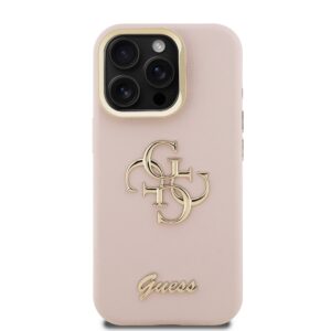 Guess 4G Logo met Camerastand functie iPhone 15 Pro Max hoesje – Roze - 2