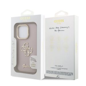 Guess 4G Logo met Camerastand functie iPhone 15 Pro Max hoesje – Roze - 6