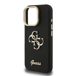 Guess 4G Logo met Camerastand functie iPhone 15 Pro Max hoesje – Zwart - 4