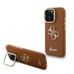 Guess 4G Logo met Camerastand functie iPhone 16 Pro Max hoesje - Bruin