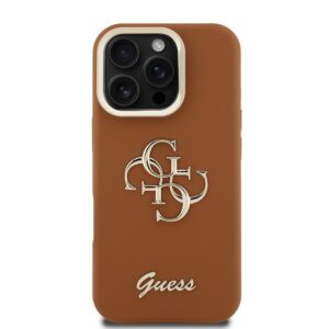 Guess 4G Logo met Camerastand functie iPhone 16 Pro Max hoesje – Bruin - 2