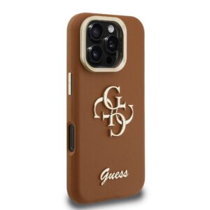 Guess 4G Logo met Camerastand functie iPhone 16 Pro Max hoesje – Bruin - 3