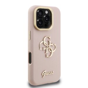 Guess 4G Logo met Camerastand functie iPhone 16 Pro hoesje – Roze - 3