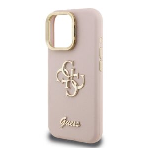 Guess 4G Logo met Camerastand functie iPhone 16 Pro hoesje – Roze - 4