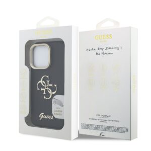Guess 4G Logo met Camerastand functie iPhone 16 Pro hoesje – Zwart - 6
