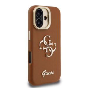 Guess 4G Logo met Camerastand functie iPhone 16 hoesje – Bruin - 3