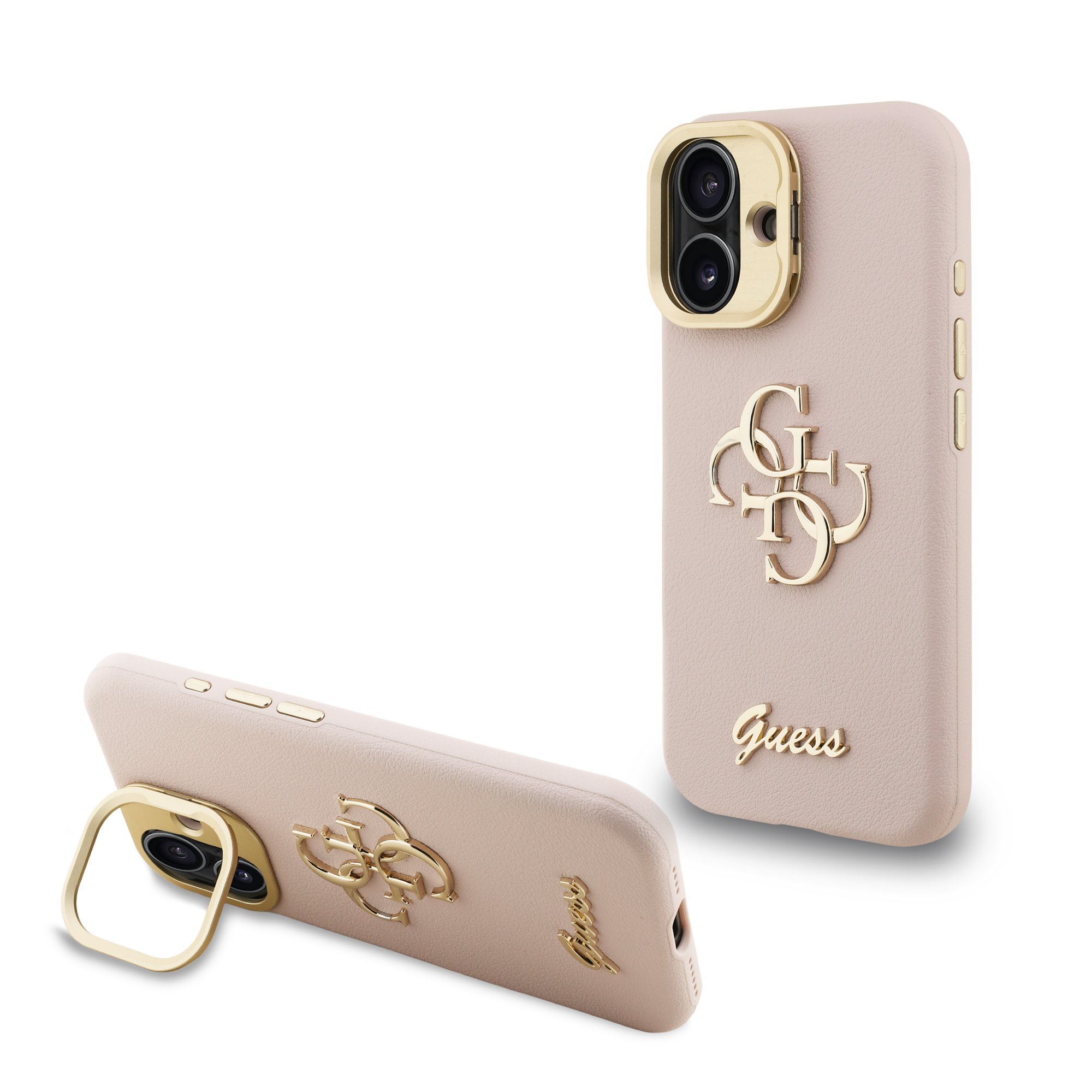 Guess 4G Logo met Camerastand functie iPhone 16 hoesje – Roze 1 Guess 4G Logo met Camerastand functie iPhone 16 hoesje – Roze 1
