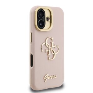 Guess 4G Logo met Camerastand functie iPhone 16 hoesje – Roze - 3