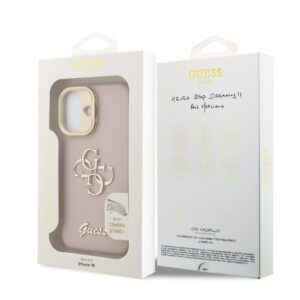 Guess 4G Logo met Camerastand functie iPhone 16 hoesje – Roze - 6