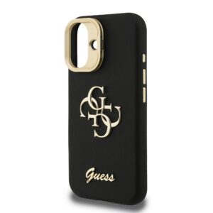 Guess 4G Logo met Camerastand functie iPhone 16 hoesje – Zwart - 4