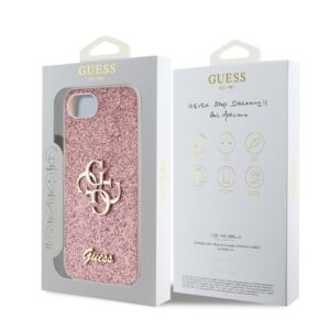 Guess Glitter 4G Metal Logo iPhone 16e hoesje – Roze - 6