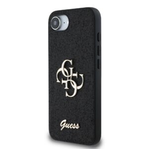 Guess Glitter 4G Metal Logo iPhone 16e hoesje – Zwart - 1