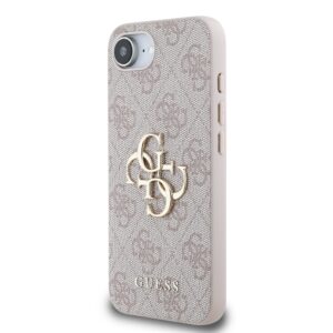 Guess Metal Logo iPhone 16e hoesje – Roze - 1