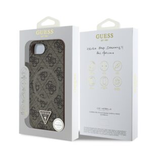 Guess Triangle Metal Logo met MagSafe iPhone 16e hoesje – Bruin - 6