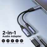 Joyroom 2-in-1 Audio adapter USB-C naar 3.5mm en USB-C naar USB-C – NIET geschikt voor iPhones – Zwart - 2