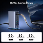 Joyroom – 65W Laadstation met USB 3.0 en USB C – Bureau Adapter – Multi Port Docking Station – Grijs - 2