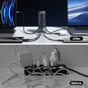 Joyroom – 65W Laadstation met USB 3.0 en USB C – Bureau Adapter – Multi Port Docking Station – Grijs - 6