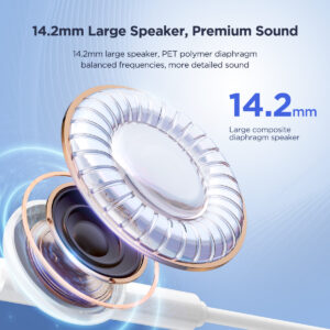 Joyroom Type-C Half In-Ear Oordopjes – Wit - 5